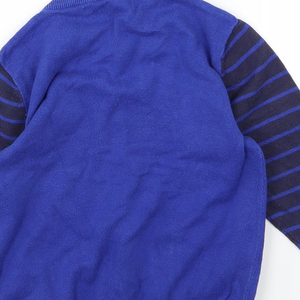 George Boys Blue Striped Knit Pullover Jumper Size 4-5 Years  - Toys
