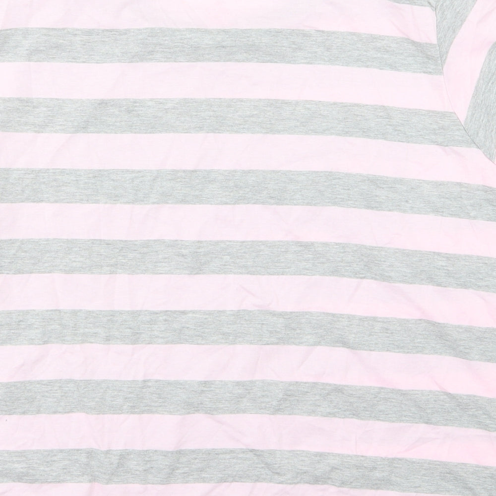 Primark Womens Pink Striped Jersey Top Pyjama Top Size XL  - Barbie