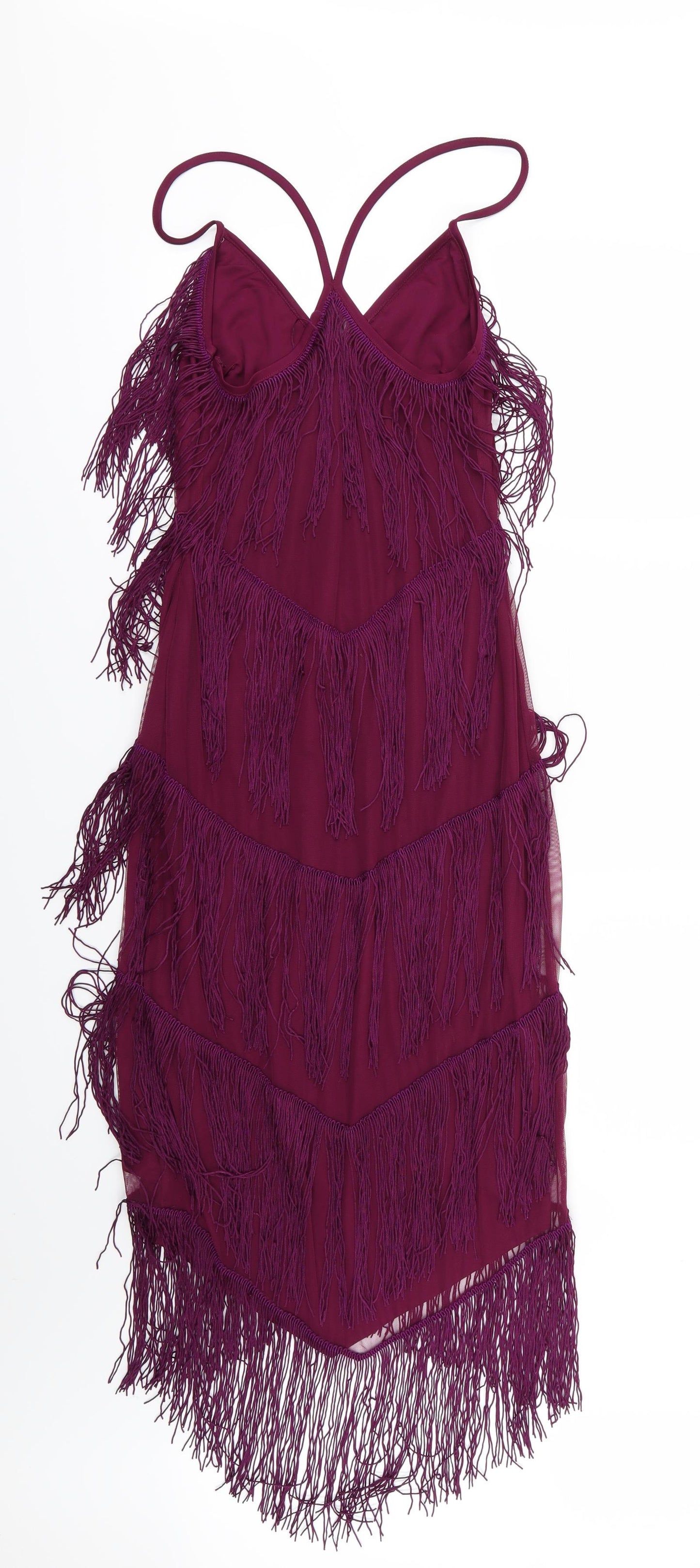 ASOS Womens Purple   Pencil Dress  Size 8  - tasselled