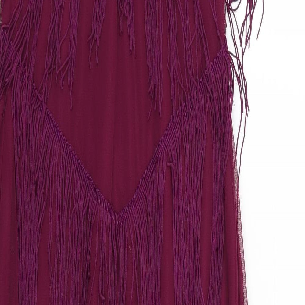 ASOS Womens Purple   Pencil Dress  Size 8  - tasselled