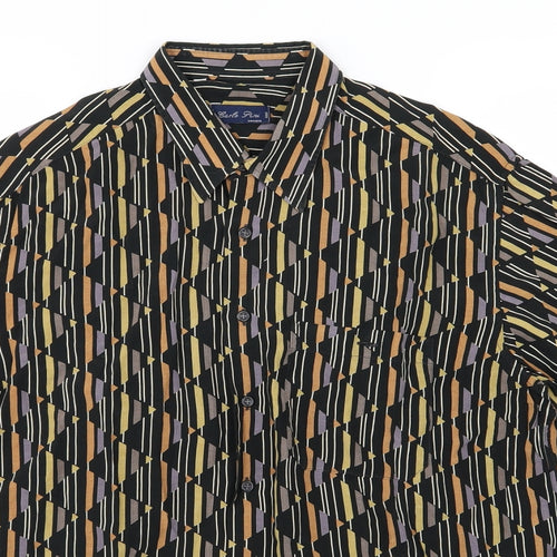 Carlo Pini Mens Multicoloured Geometric   Dress Shirt Size 17