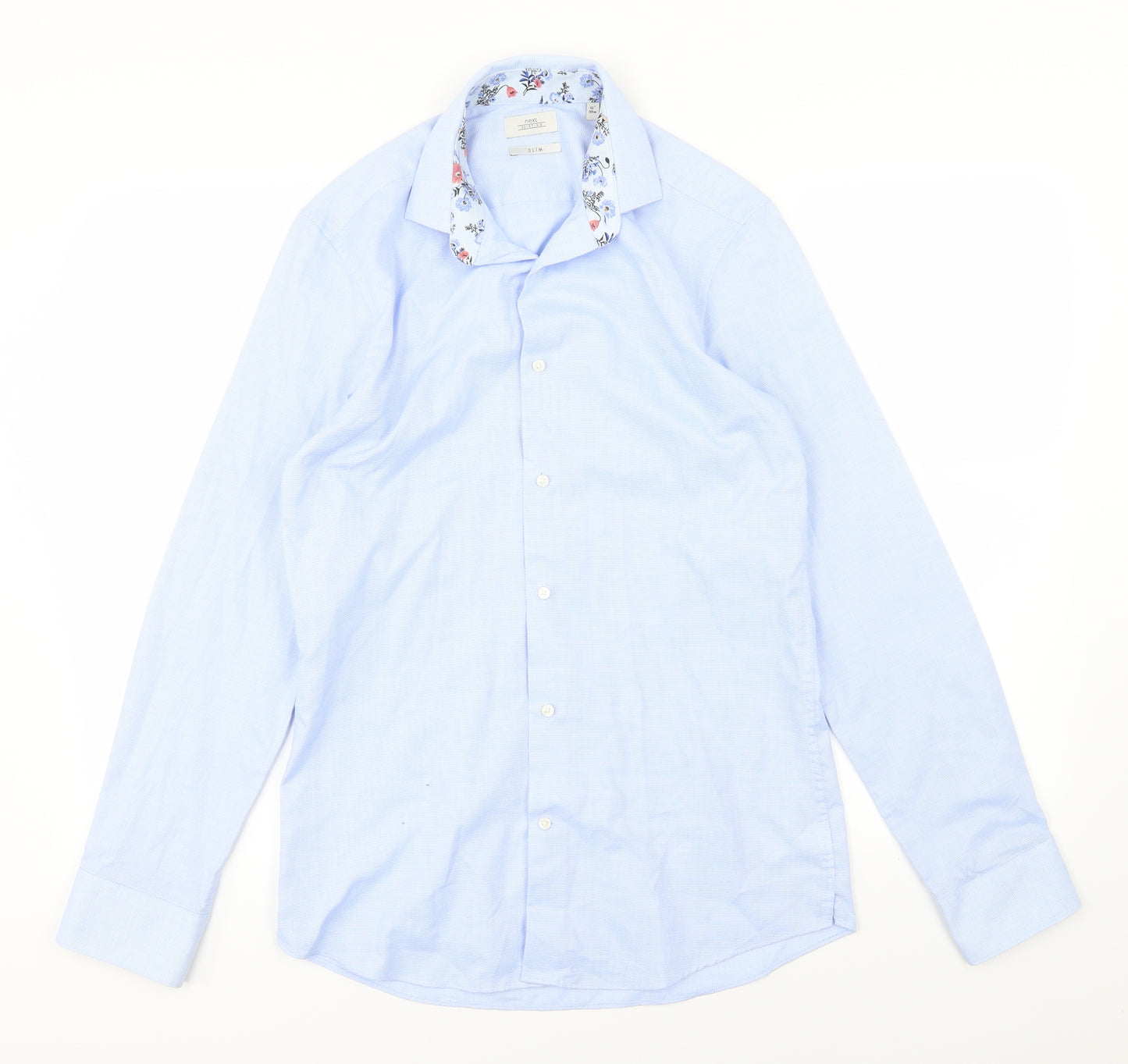 NEXT Mens Blue  Woven  Dress Shirt Size 15