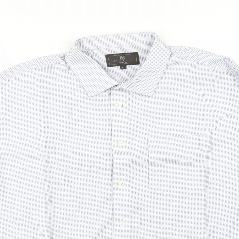 Marks and Spencer Mens Blue  Woven  Button-Up Size XL