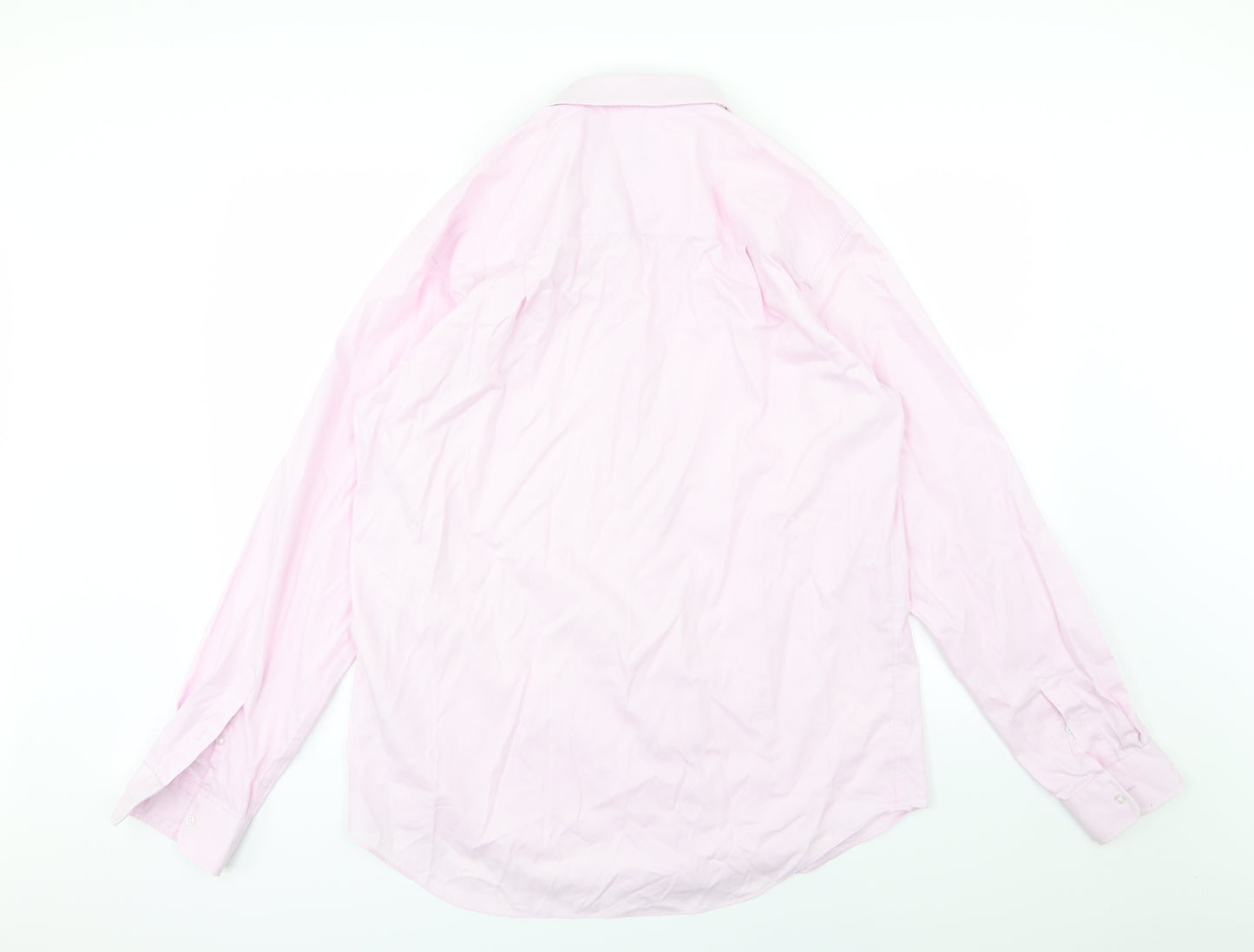 TU Mens Pink  Woven  Dress Shirt Size 16.5