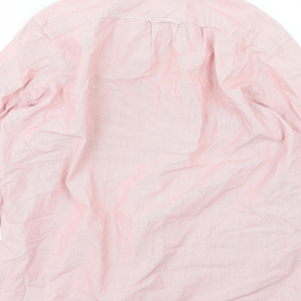 H&M Mens Red Striped Woven  Button-Up Size S