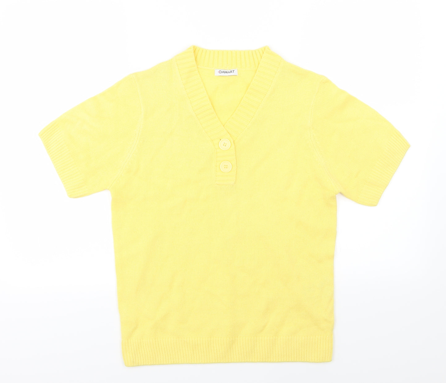 Damart Womens Yellow  Knit Pullover Jumper Size 10