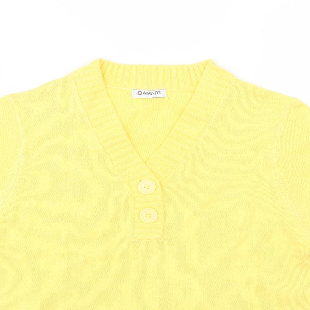 Damart Womens Yellow  Knit Pullover Jumper Size 10