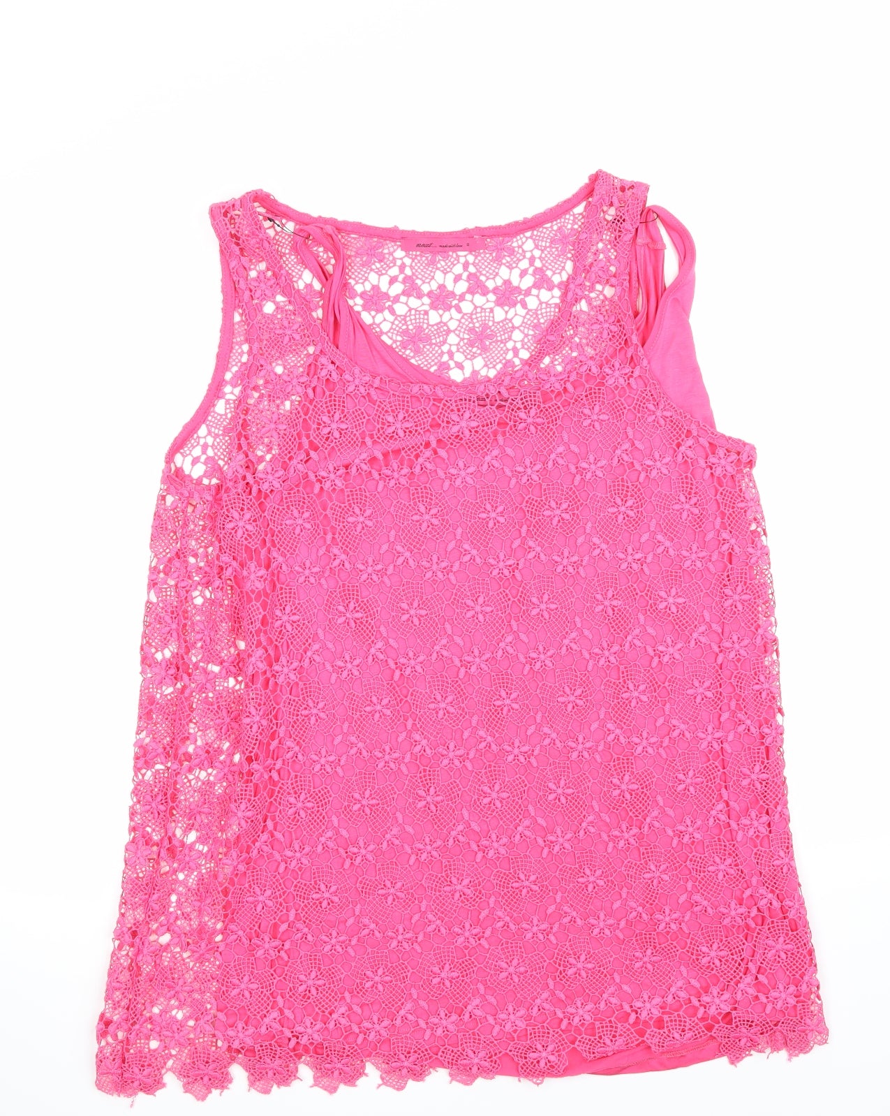 NEXT Womens Orange  Lace Basic T-Shirt Size 18