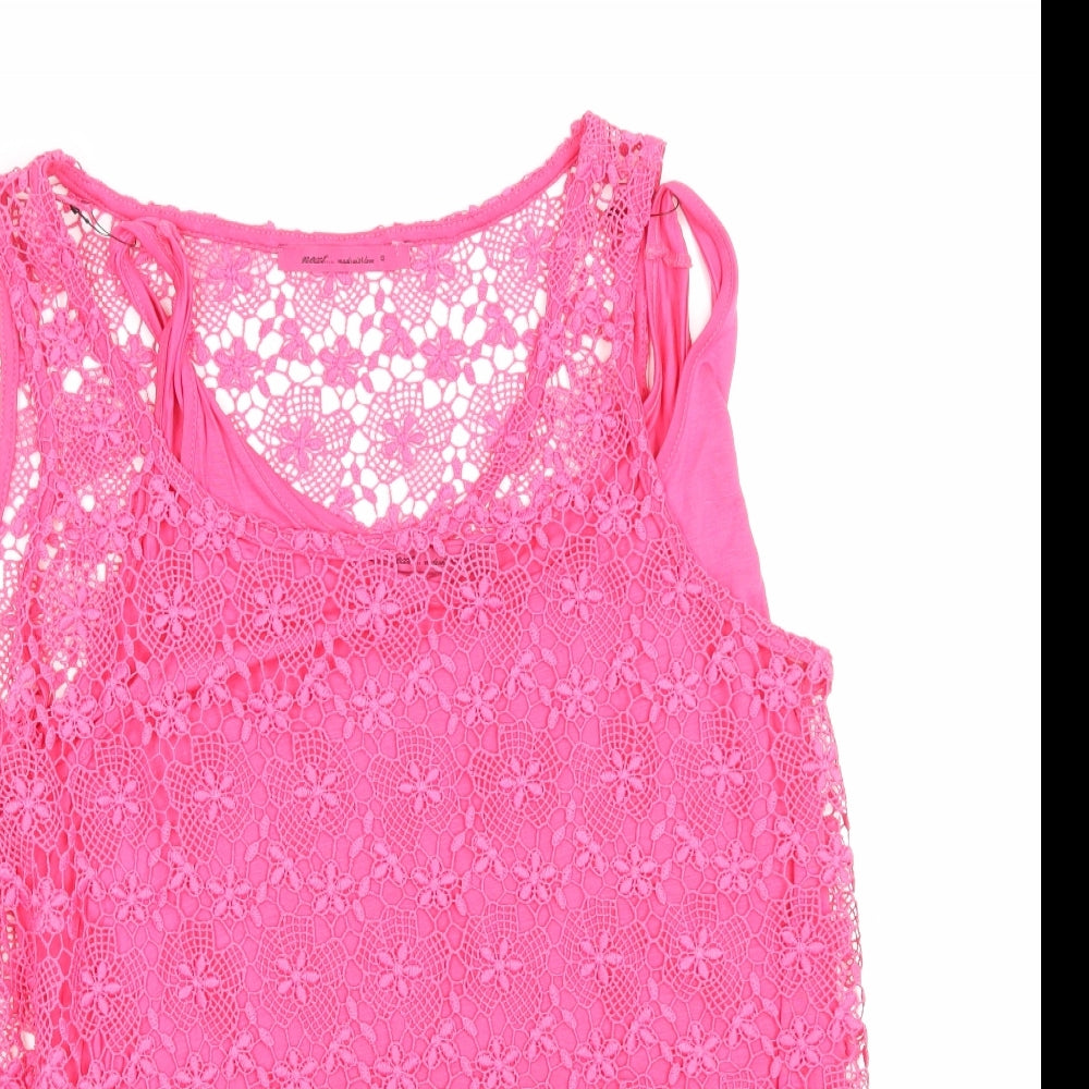 NEXT Womens Orange  Lace Basic T-Shirt Size 18