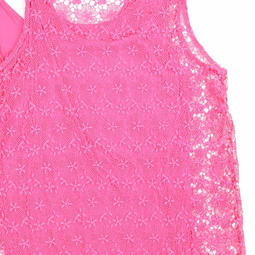 NEXT Womens Orange  Lace Basic T-Shirt Size 18