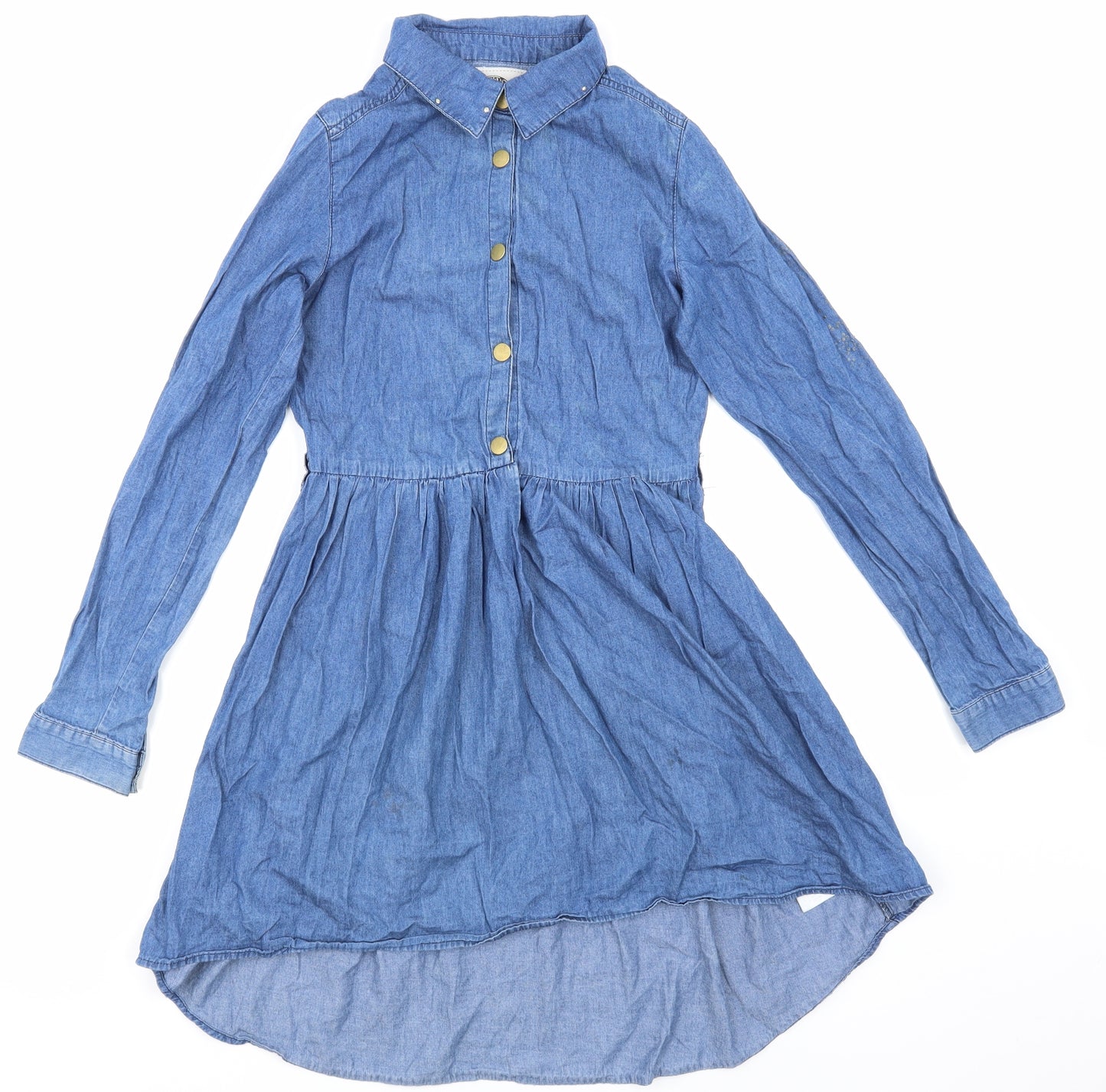 Primark Girls Blue  Denim Skater Dress  Size 12-13 Years