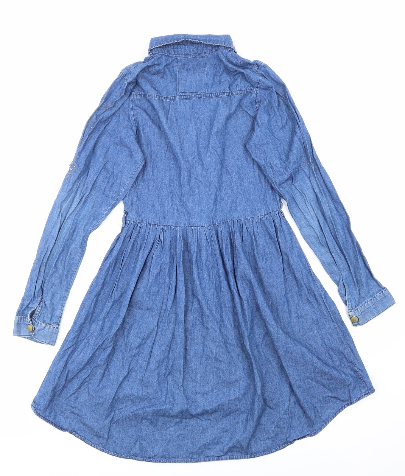 Primark Girls Blue  Denim Skater Dress  Size 12-13 Years