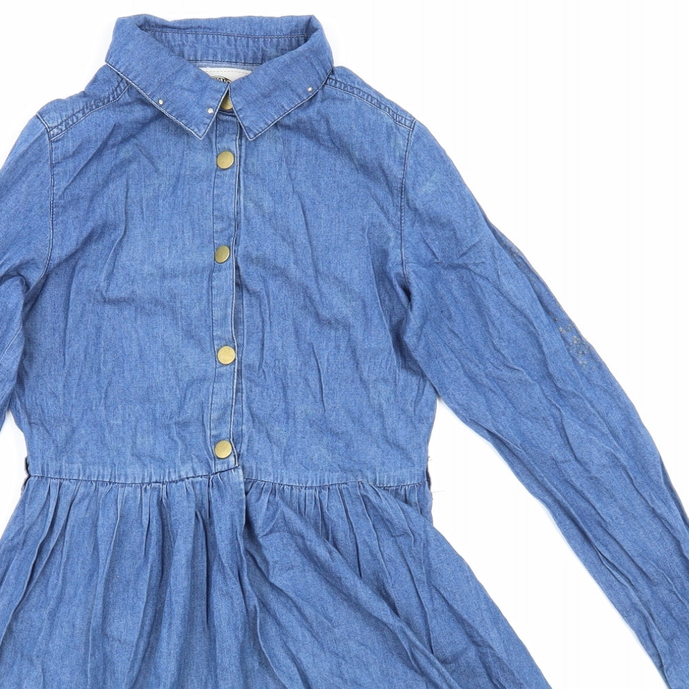 Primark Girls Blue  Denim Skater Dress  Size 12-13 Years