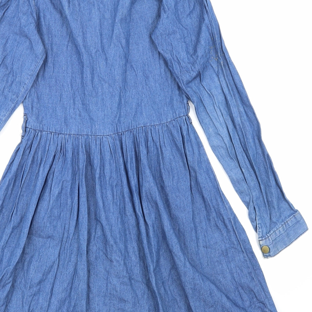 Primark Girls Blue  Denim Skater Dress  Size 12-13 Years