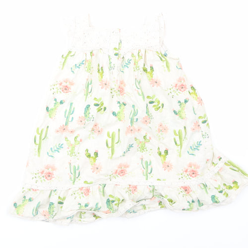 mantanay  Beige Floral  Skater Dress  Size 12-18 Months