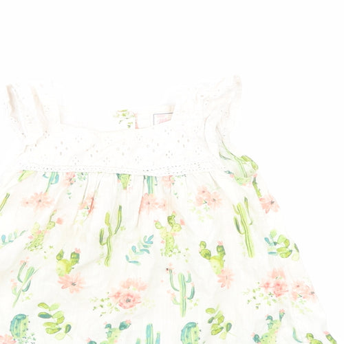 mantanay  Beige Floral  Skater Dress  Size 12-18 Months