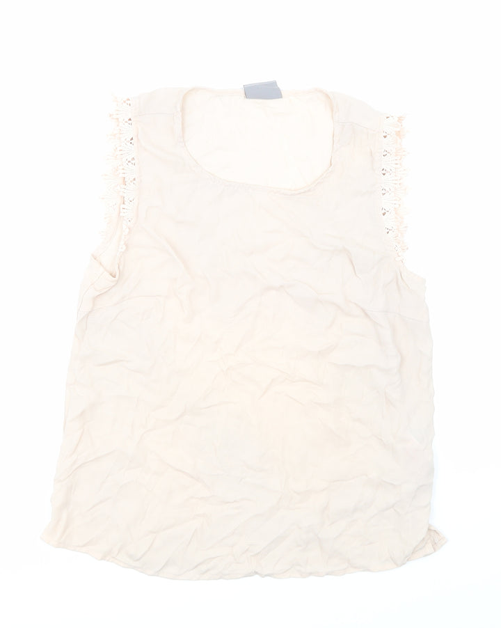 VERO MODA Womens Beige   Basic Blouse Size 8