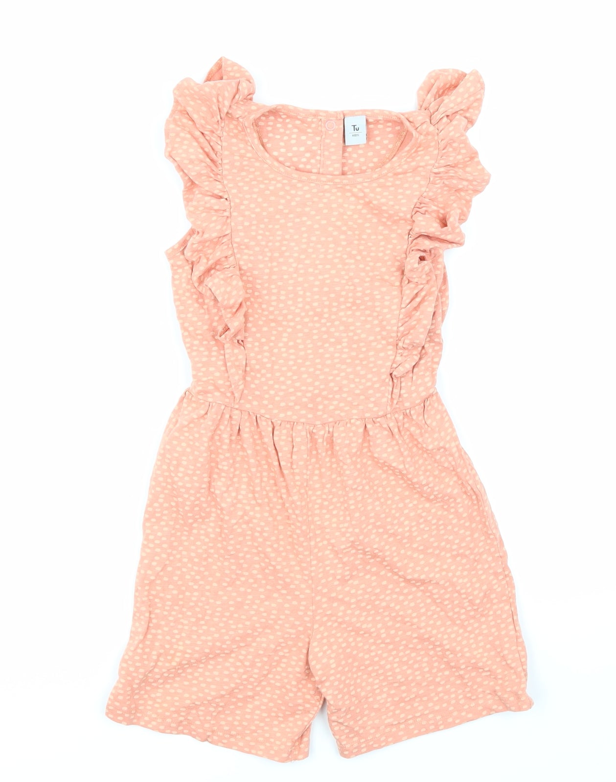 TU Girls Orange Polka Dot  Playsuit One-Piece Size 5-6 Years