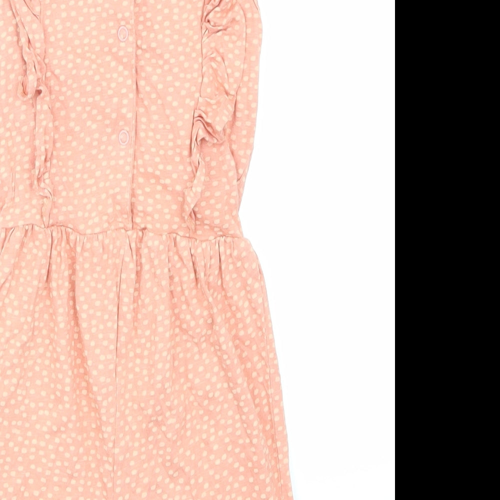 TU Girls Orange Polka Dot  Playsuit One-Piece Size 5-6 Years