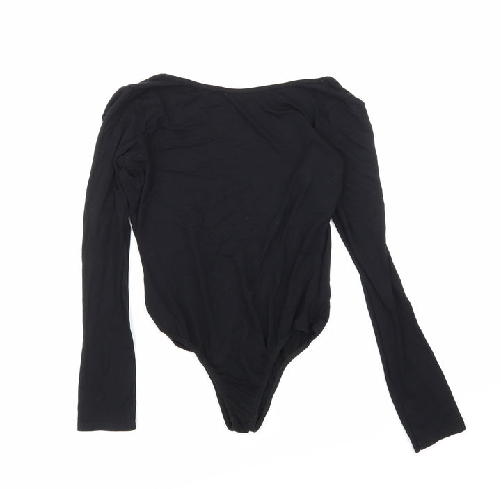 Missguided Womens Black Bodysuit One-Piece Size 8 - Open Back