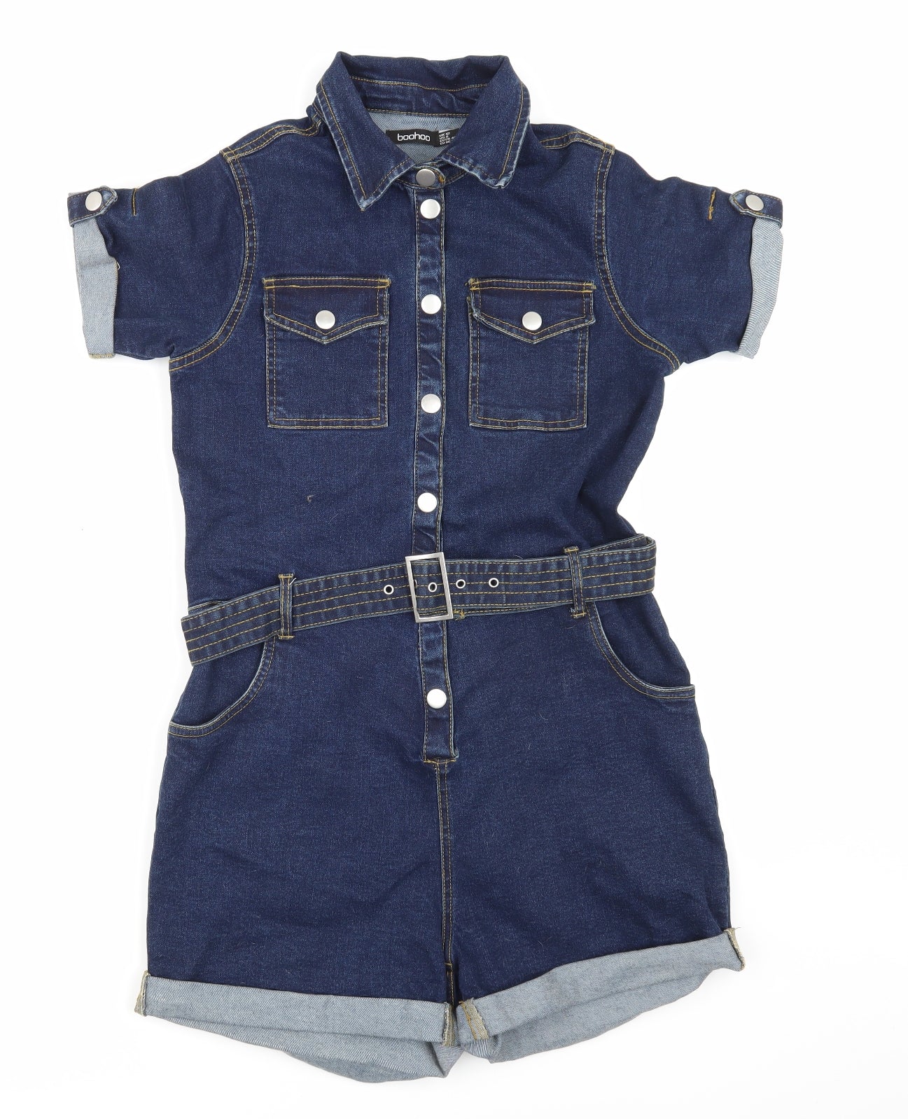 Boohoo Womens Blue   Playsuit One-Piece Size 12