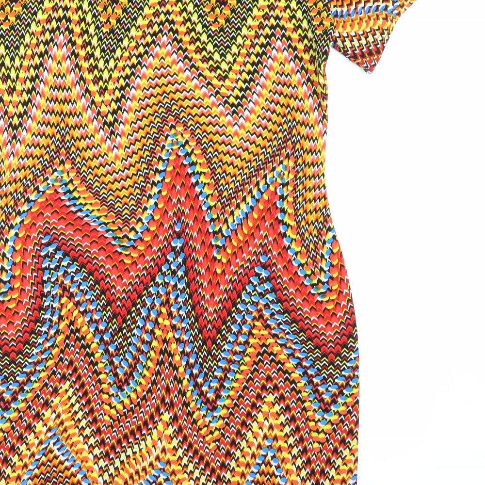 B you Womens Yellow Argyle/Diamond  Pencil Dress  Size 14