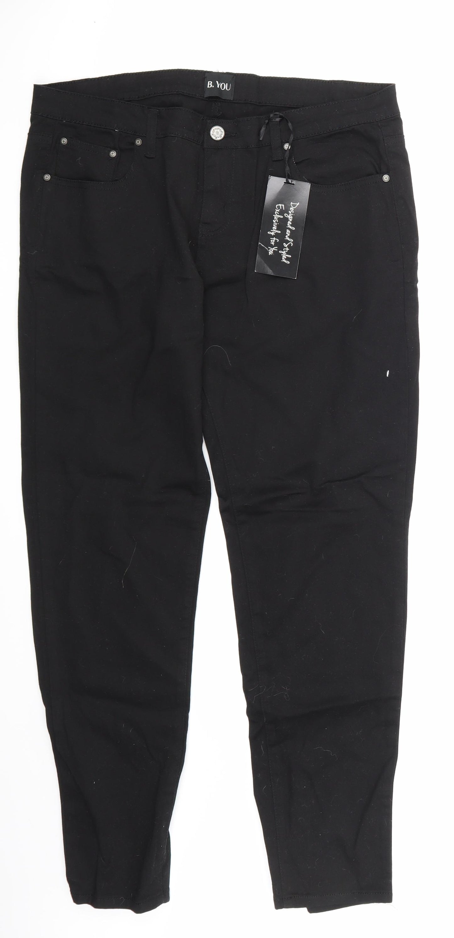 B you Womens Black  Denim Skinny Jeans Size 16