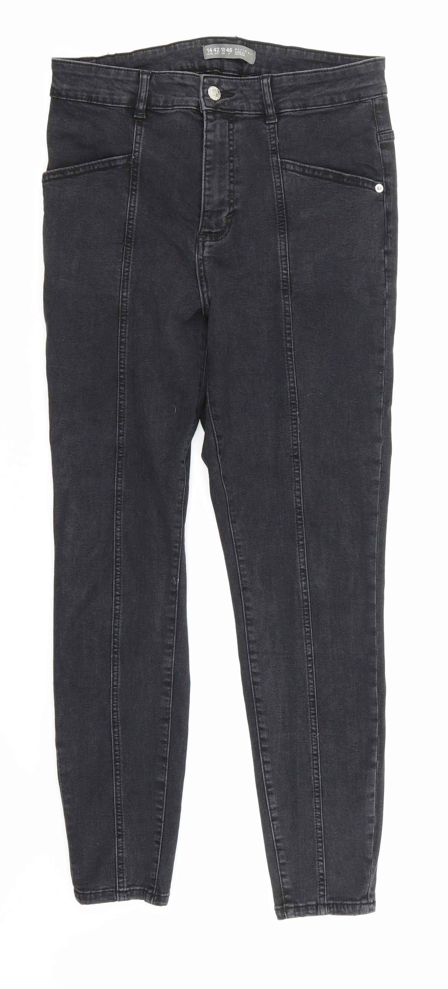 Primark Womens Black  Denim Skinny Jeans Size 14