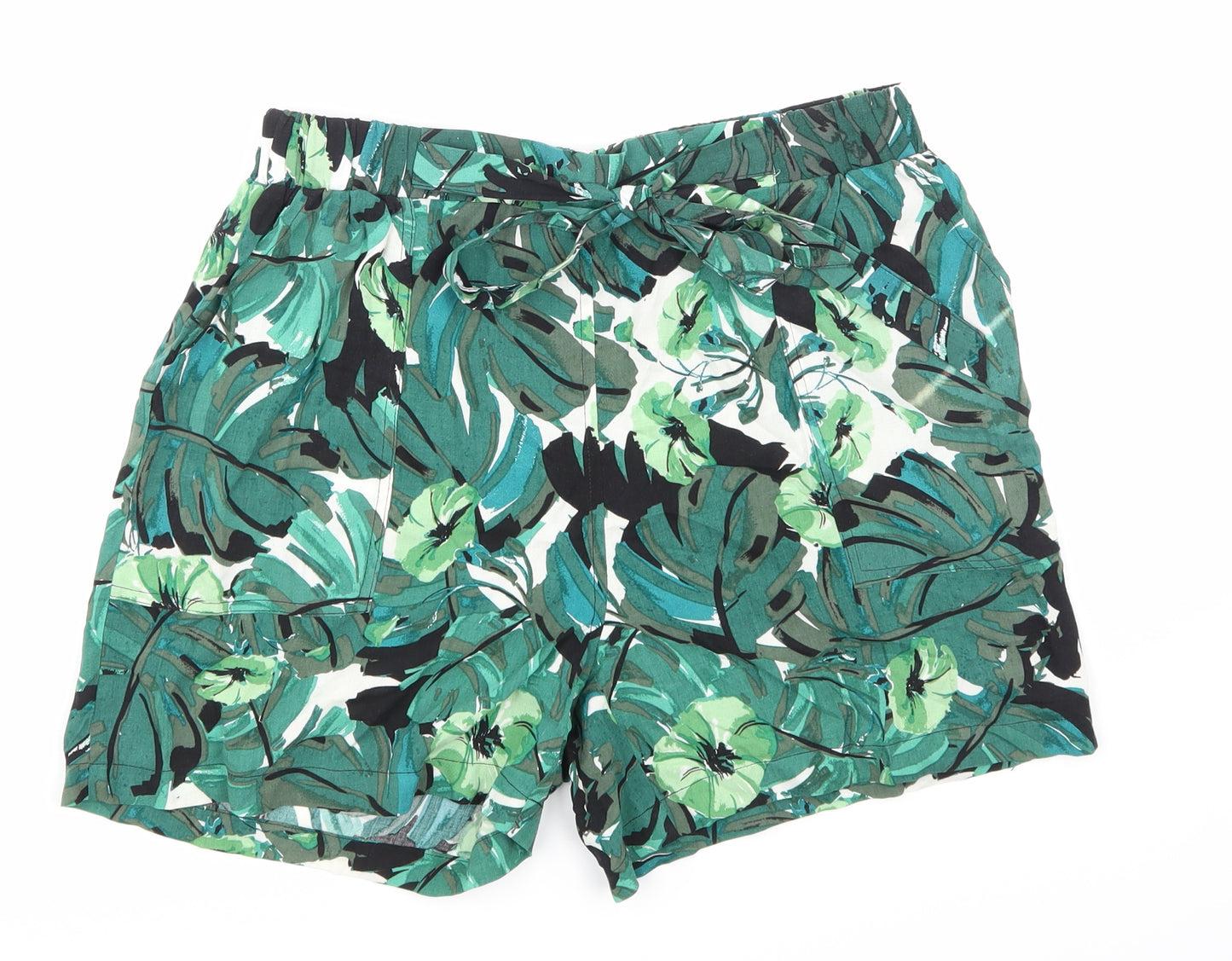 Dorothy Perkins Womens Black Floral  Mom Shorts Size 12