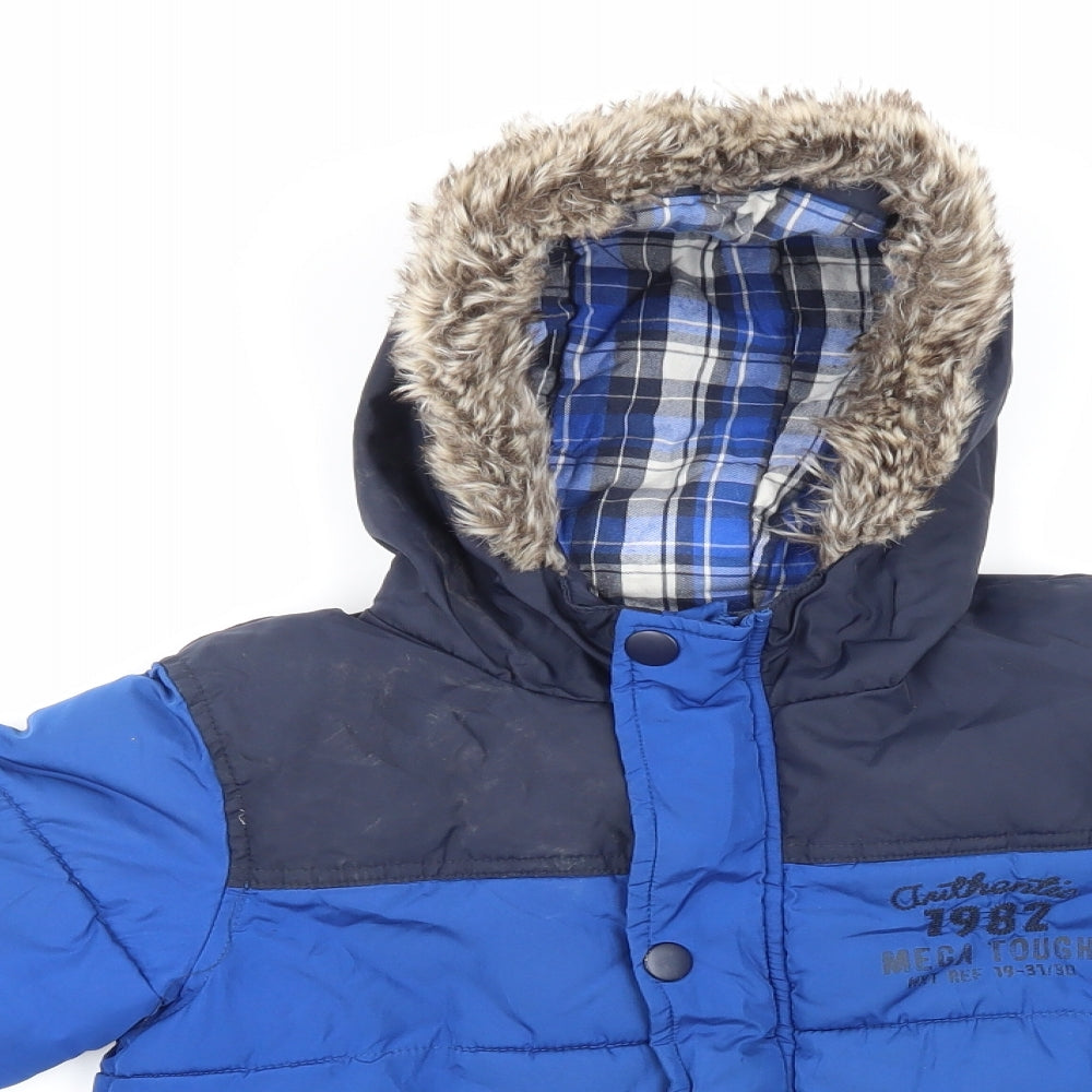 NEXT Boys Blue   Parka Coat Size 4-5 Years