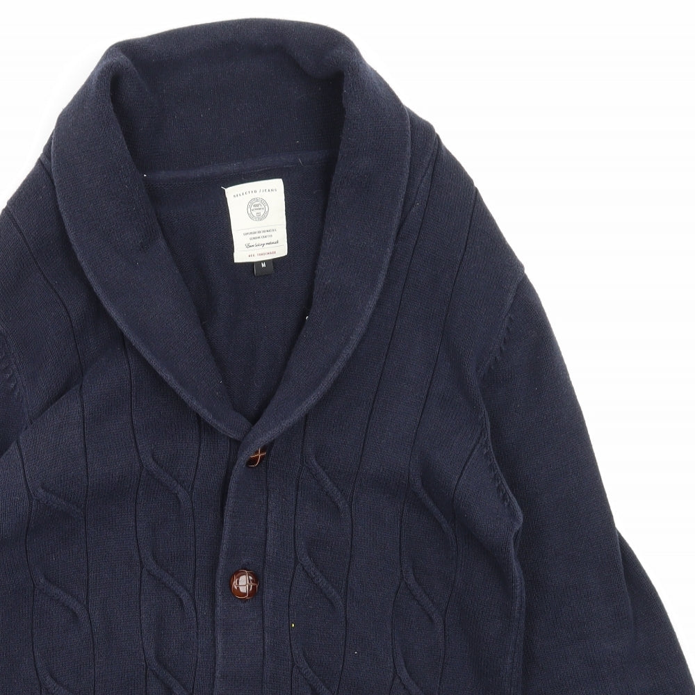 Selected Mens Blue   Cardigan Jumper Size M