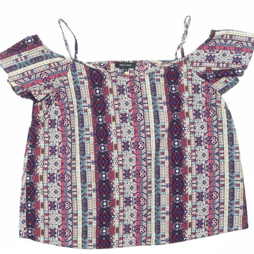 NEWLOOK Womens Red Argyle/Diamond  Basic Blouse Size 14