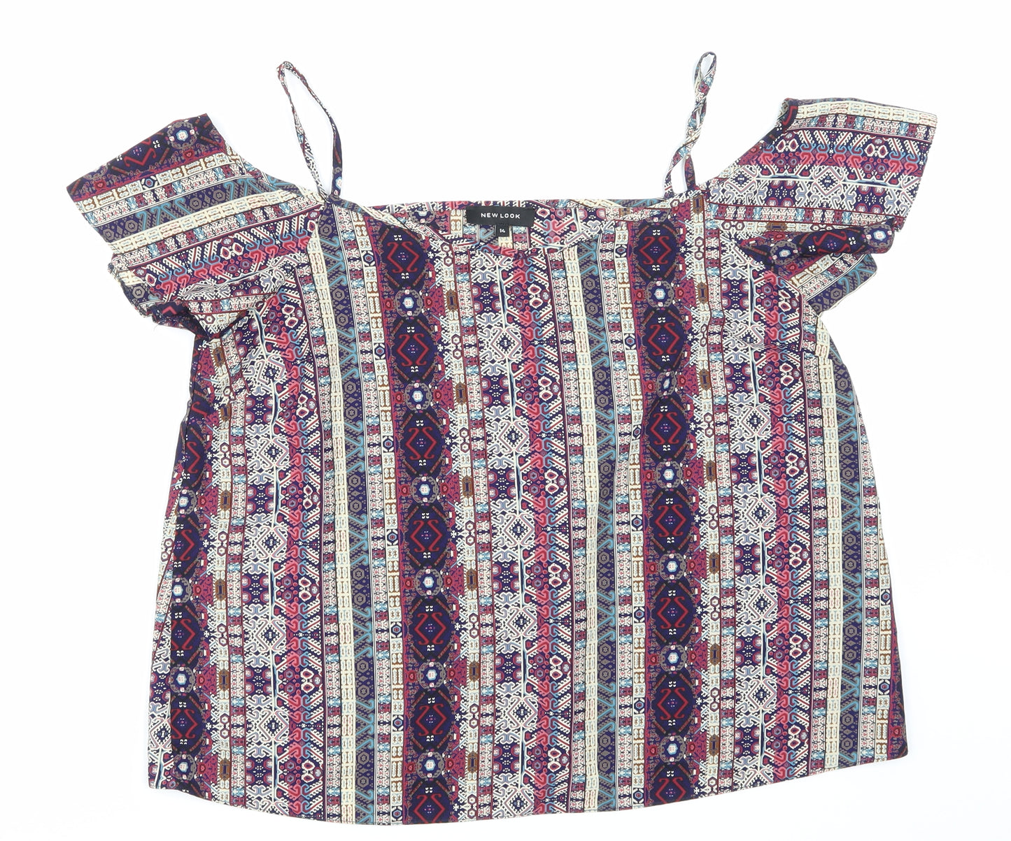 NEWLOOK Womens Red Argyle/Diamond  Basic Blouse Size 14