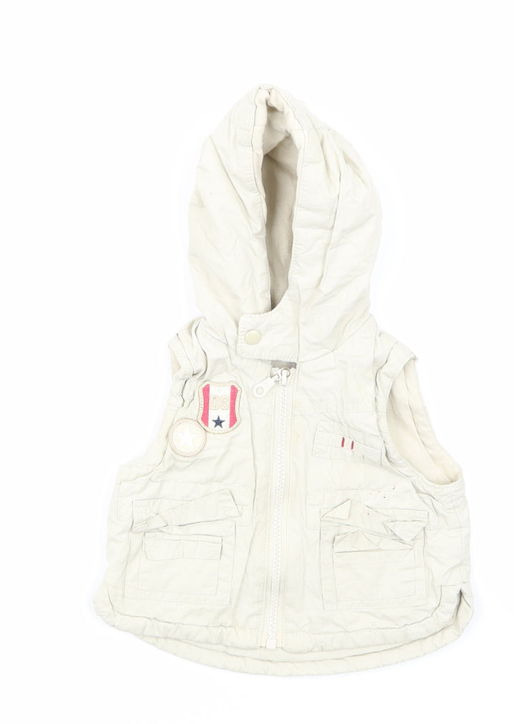 Pequilino Boys Beige   Gilet Jacket Size 6-9 Months