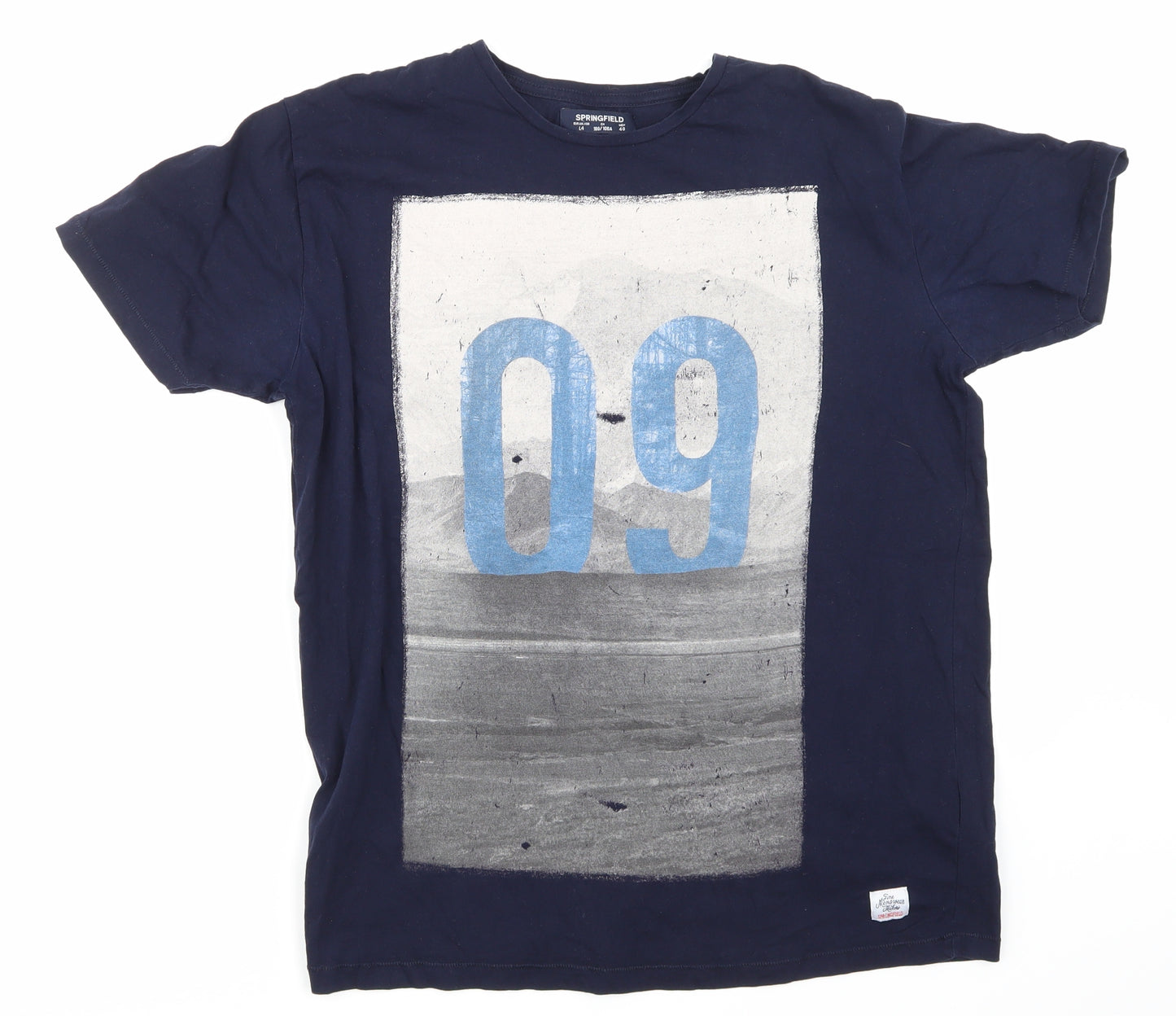 Springfield Mens Blue    T-Shirt Size L