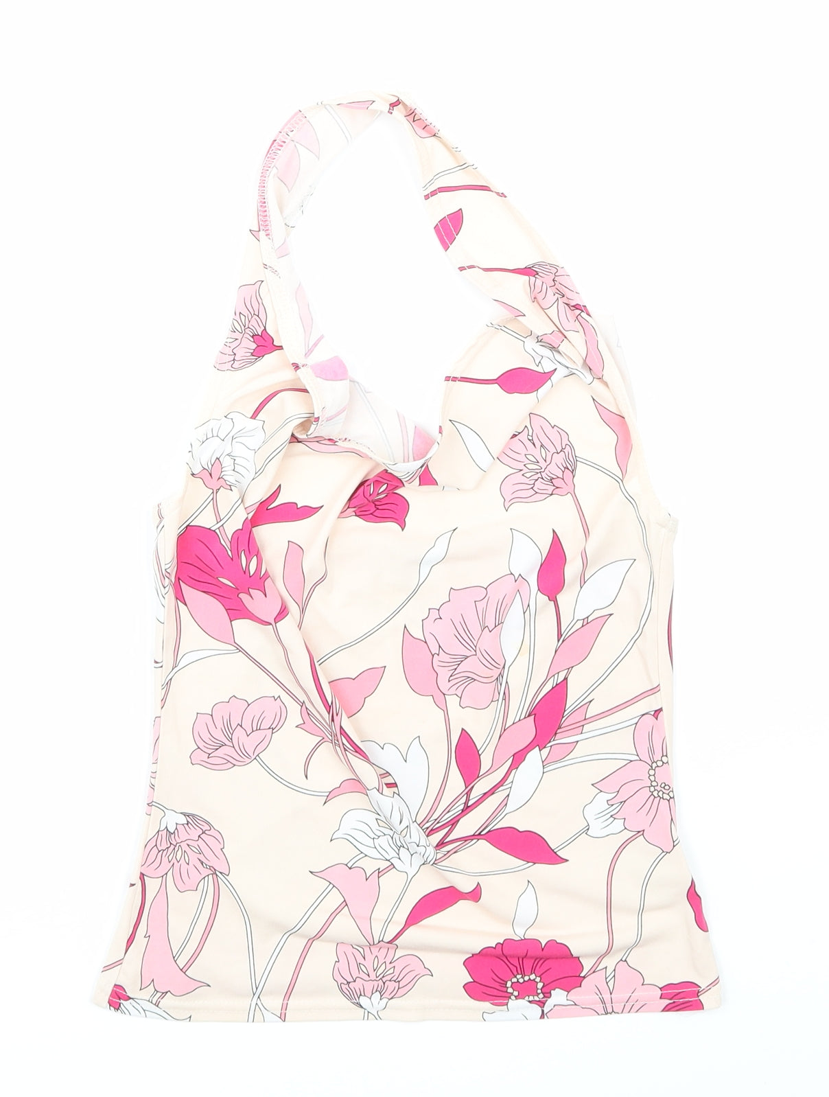 bay Womens Pink Floral  Cropped T-Shirt Size 10