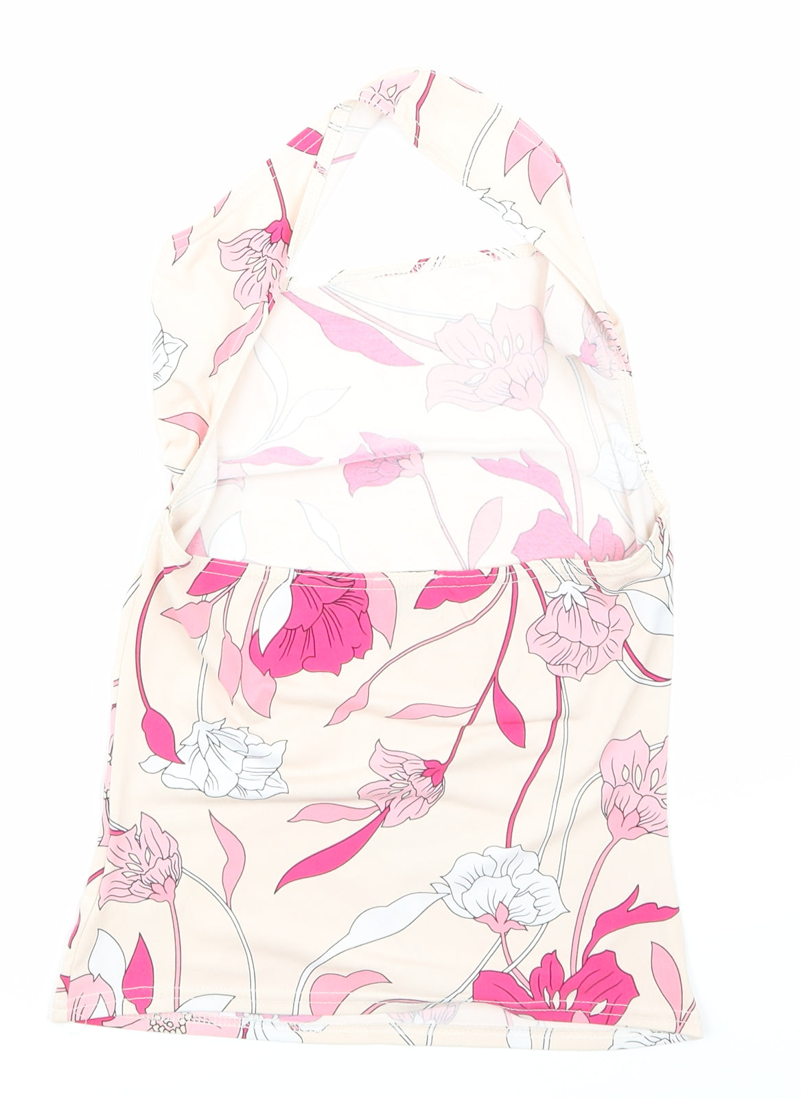 bay Womens Pink Floral  Cropped T-Shirt Size 10