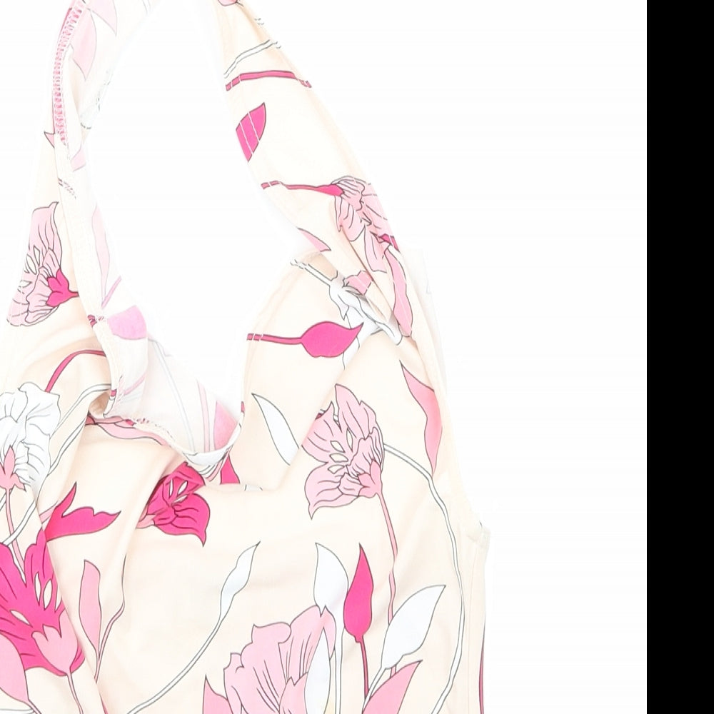 bay Womens Pink Floral  Cropped T-Shirt Size 10