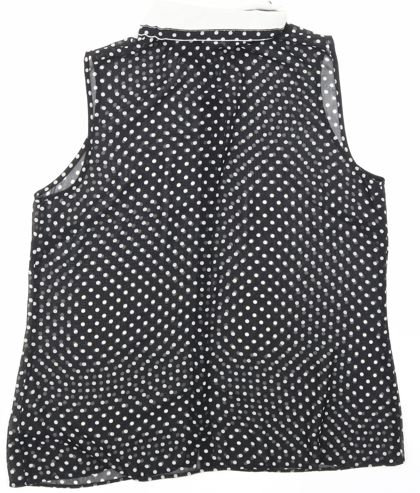 F&F Womens Black Polka Dot Mesh Basic Blouse Size 16