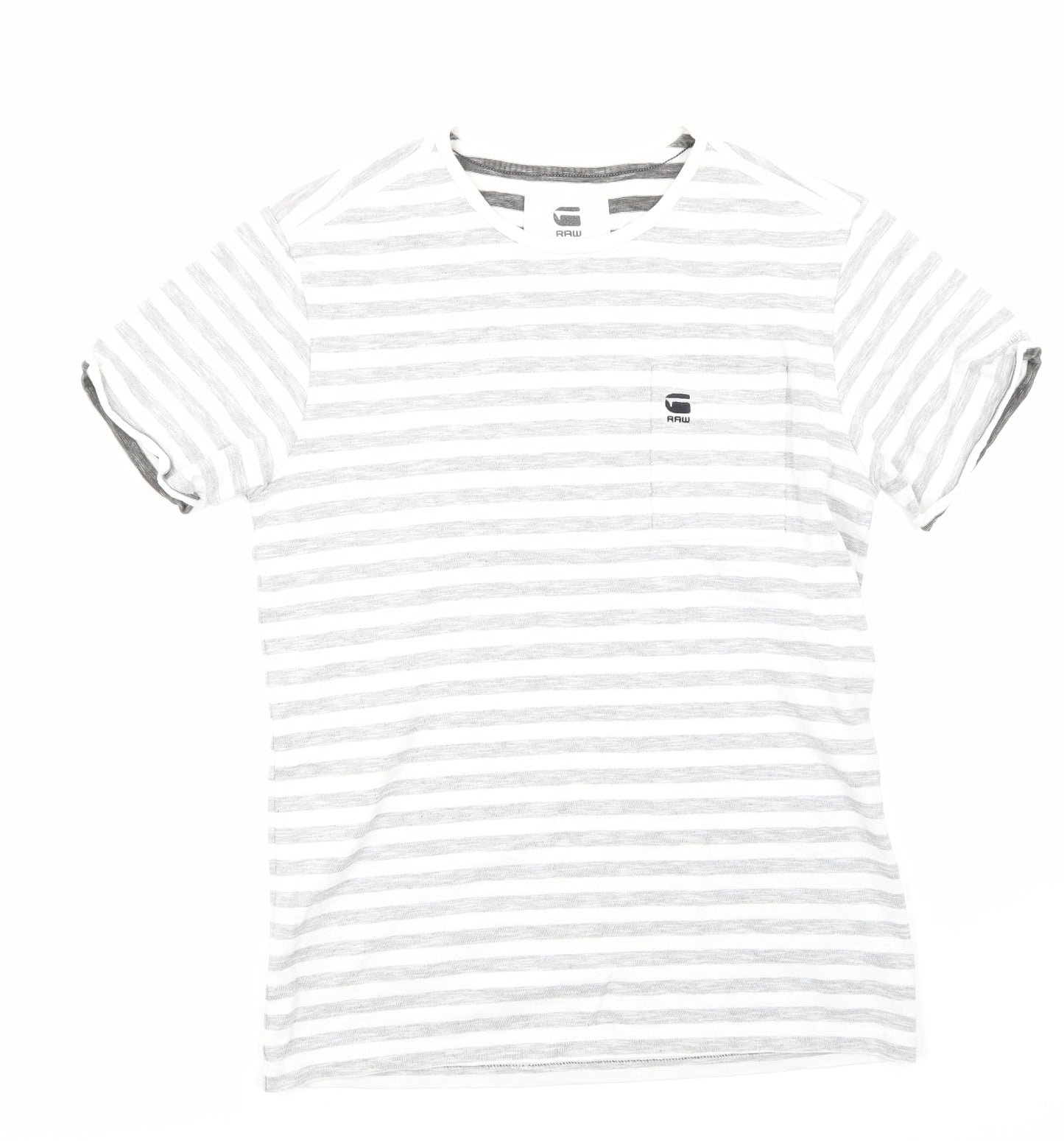 raw Mens Grey Striped   T-Shirt Size M