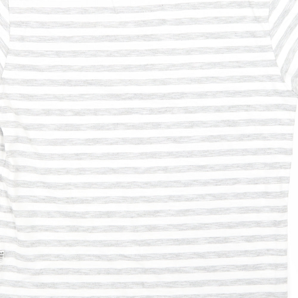 raw Mens Grey Striped   T-Shirt Size M