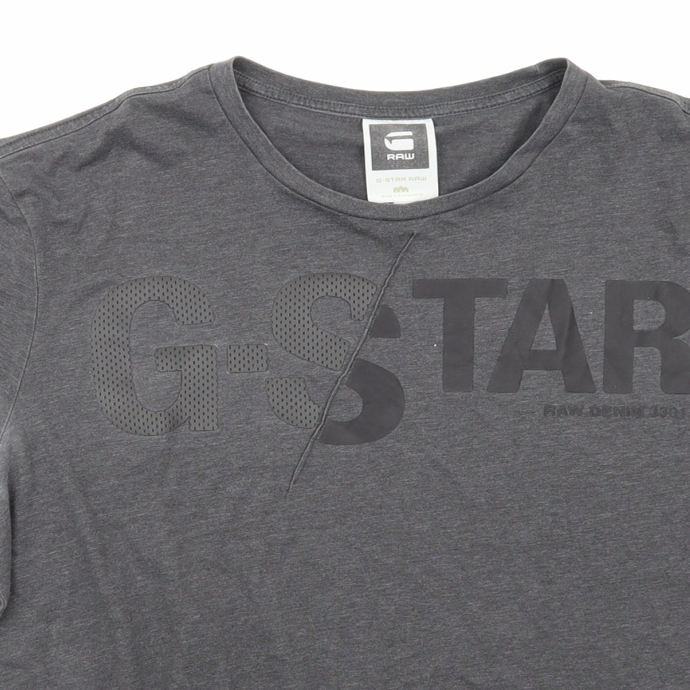 raw Mens Grey    T-Shirt Size L