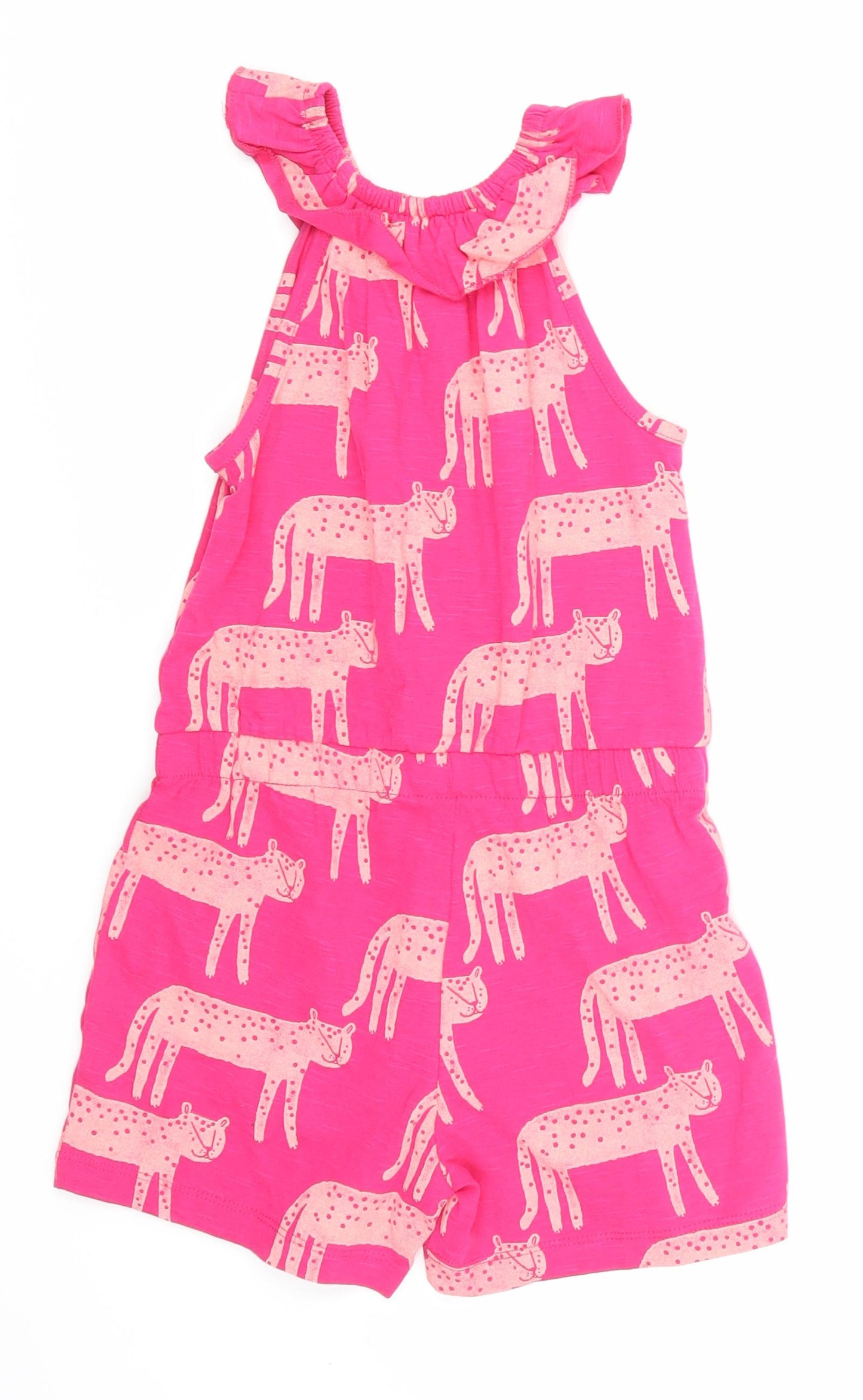 George Girls Pink Animal Print  Playsuit One-Piece Size 5-6 Years