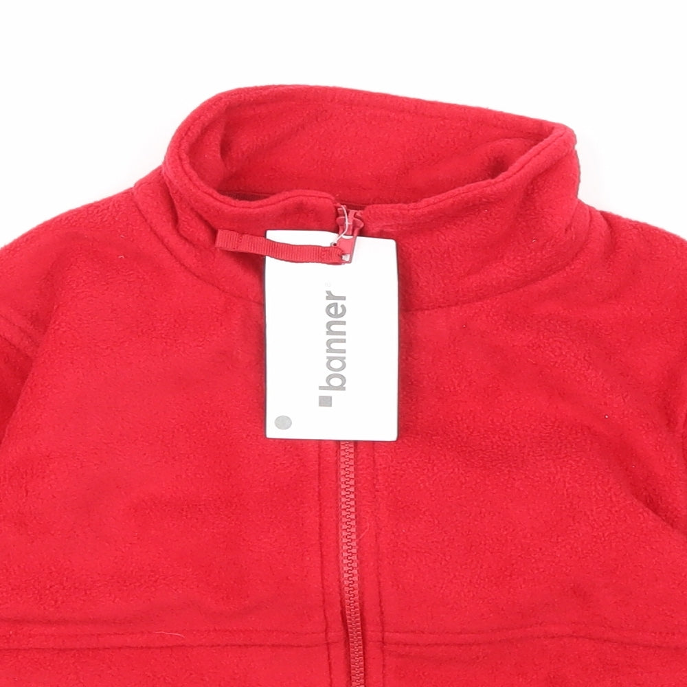 Banner Girls Red  Fleece Full Zip Sweatshirt Size 3-4 Years