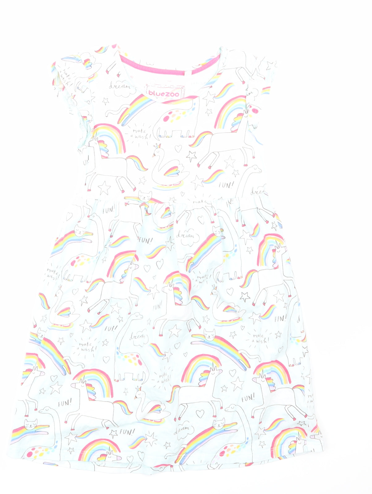 Blue Zoo Girls Blue Animal Print  Skater Dress  Size 5-6 Years