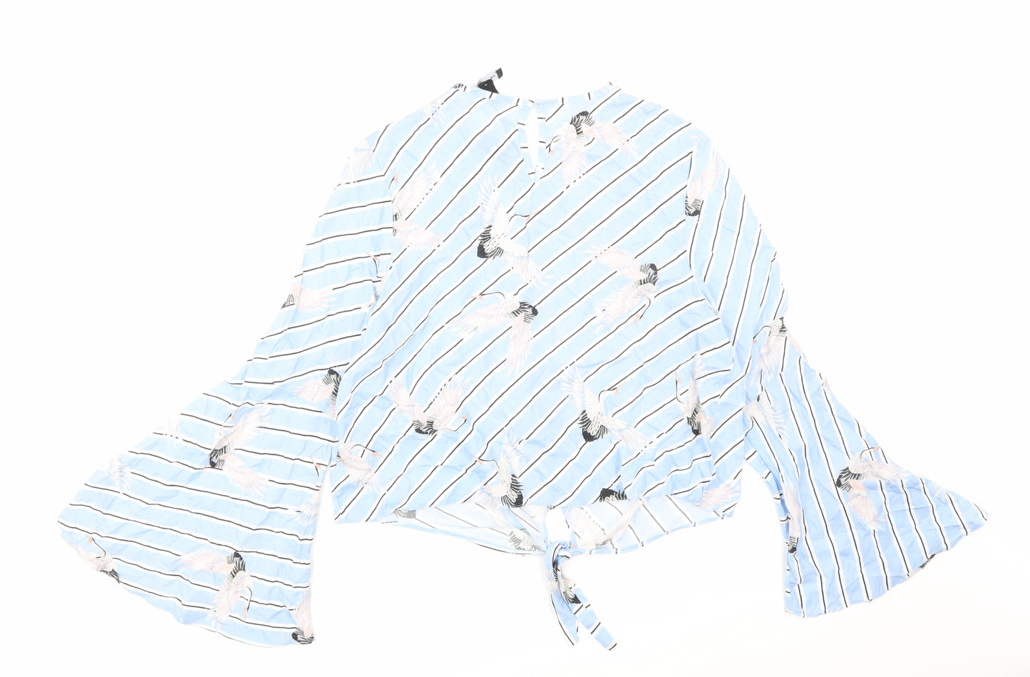 newlook Womens Blue Striped  Basic T-Shirt Size 14