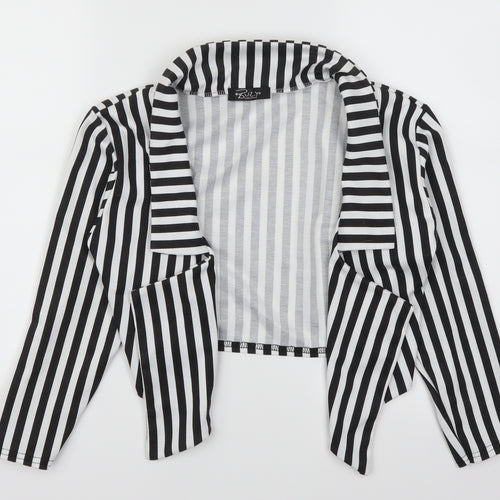 Buzy Womens Black Striped  Jacket  Size S