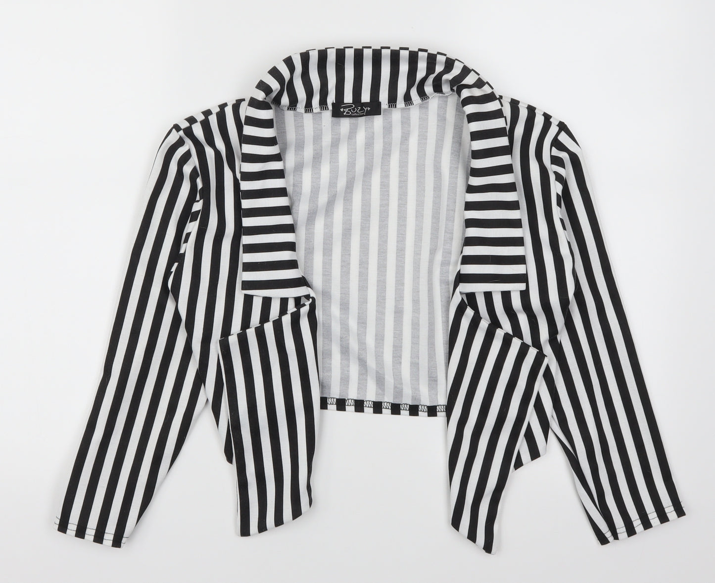 Buzy Womens Black Striped  Jacket  Size S