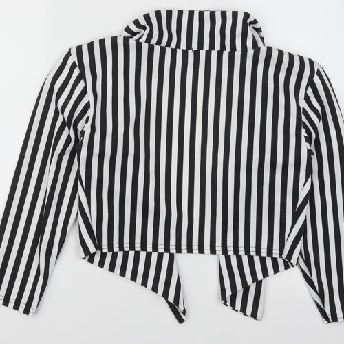 Buzy Womens Black Striped  Jacket  Size S