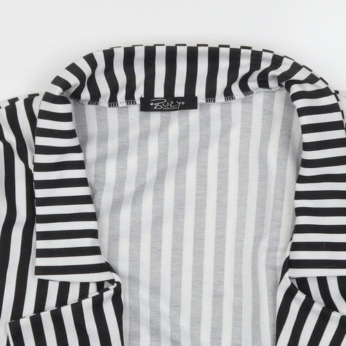 Buzy Womens Black Striped  Jacket  Size S